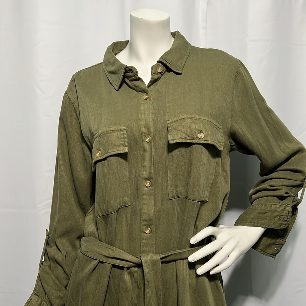 NWT Thread & Supply Long Sleeve Bobbi Dress Olive Green Large - Picture 10 of 17